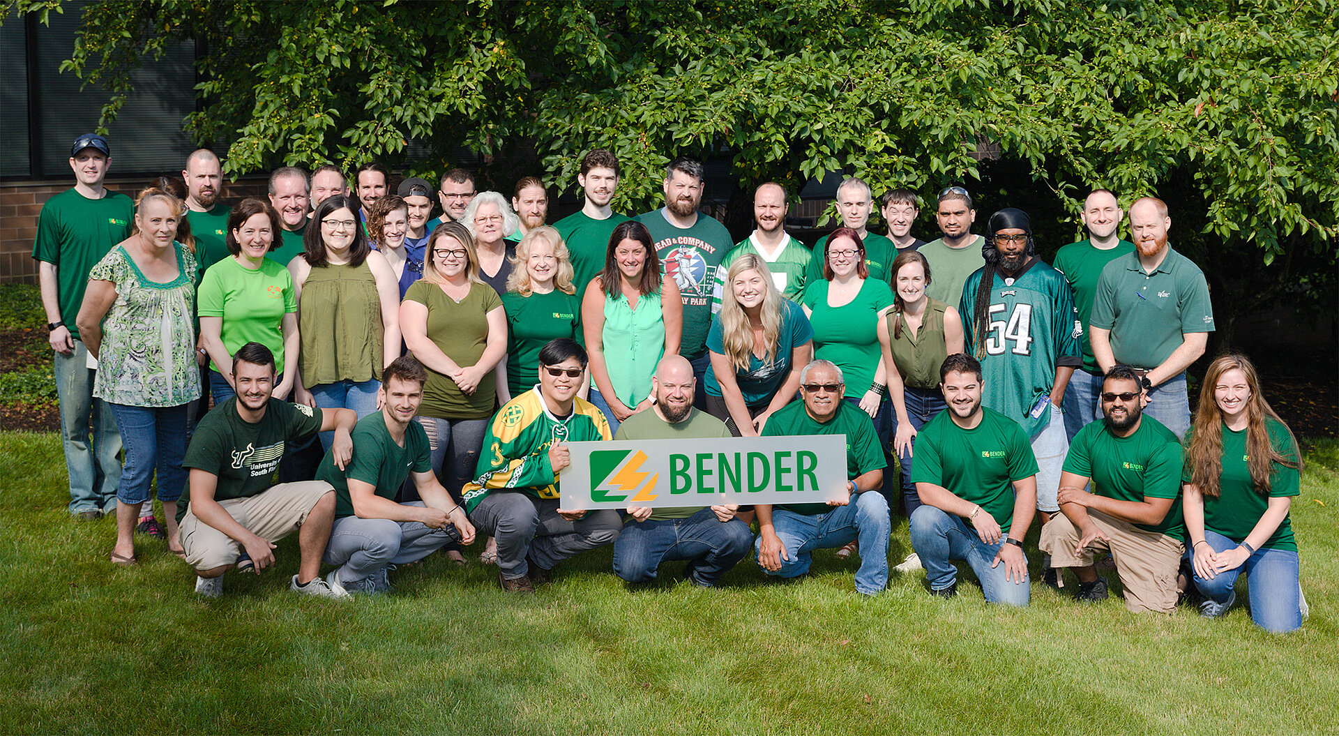 Bender Inc. team at our Exton location celebrating the announcement of going green!