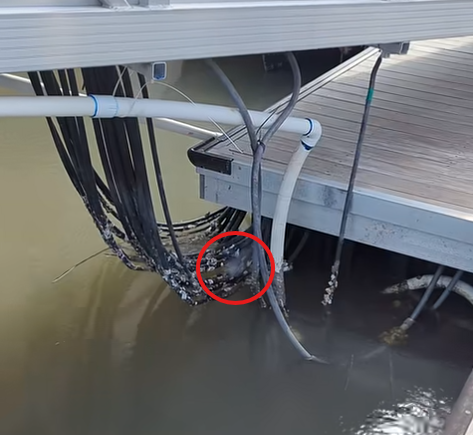 Electrical sparks from wires in water
