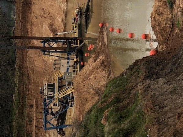 Remote Dredge Site for Slurry Mining Silica Sand