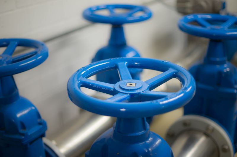 Blue valve handwheels